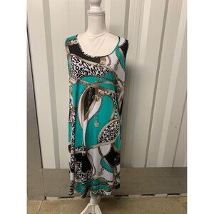 Ana & Kate Midi Dress Colorful Stretchy Retro 90s Y2K Business Casual One Size